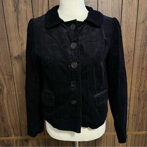 J Crew Navy Blue Corduroy Lined Button Closure With Pockets Jacket Size 4